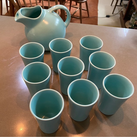 Franciscan Other - Vintage 1940’s Franciscan Pitcher and 9 Matching Catalina Pottery Tumble…